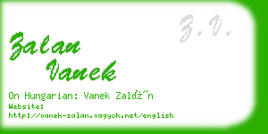 zalan vanek business card